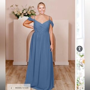 REVELRY - Dusty Blue Chiffon A-Line Bridesmaid Dress